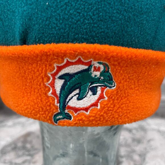 Vintage NFL Reebok Miami Dolphins Size 8-20 Winter Beanie Hat - Picture 3 of 6